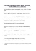 Utah State Board Written Exam - Master Esthetician Questions & Answers &vert; 100&percnt; Pass