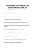 Master Esthetics Utah State Board Exam Questions & Answers &vert; 100&percnt; Pass
