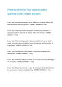 Pharmacokinetics final exam practice questions with correct answers