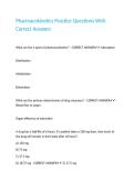 Pharmacokinetics Practice Questions With Correct Answers