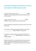 Washington Mandatory Alcohol Server Training Exam Questions With Correct Answers 