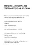 FIREFIGHTER I ACTUAL EXAM 2026&NewLine;VERIFIED QUESTIONS AND SOLUTIONS&NewLine;