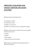 FIREFIGHTER I EXAM REVIEW 2026&NewLine;DETAILED QUESTIONS AND SOLVED&NewLine;SOLUTIONS