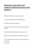 FIREFIGHTER I EXAM SCRIPT 2026&NewLine;COMPLETE QUESTIONS AND SOLUTIONS&NewLine;GRADED A&plus;