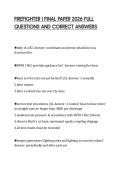 FIREFIGHTER I FINAL PAPER 2026 FULL&NewLine;QUESTIONS AND CORRECT ANSWERS&NewLine;