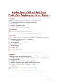 Aceable Agent California Real Estate Practice Test Questions and Correct Answers&period;