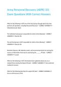 Army Personnel Recovery &lpar;ARPR&rpar; 101 Exam Questions With Correct Answers&period;