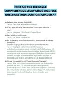 FIRST AID FOR THE USMLE&NewLine;COMPREHENSIVE STUDY GUIDE 2026 FULL&NewLine;QUESTIONS AND SOLUTIONS GRADED A&plus;