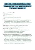 FIRST AID FOR THE USMLE PRACTICE&NewLine;EXAMINATION 2026 QUESTIONS WITH&NewLine;ANSWERS GRADED A&plus;