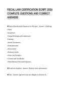 FISCAL LAW CERTIFICATION SCRIPT 2026&NewLine;COMPLETE QUESTIONS AND CORRECT&NewLine;ANSWERS&NewLine;