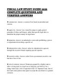 FISCAL LAW STUDY GUIDE 2026&NewLine;COMPLETE QUESTIONS AND&NewLine;VERIFIED ANSWERS&NewLine;
