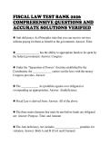 FISCAL LAW TEST BANK 2026&NewLine;COMPREHENSIVE QUESTIONS AND&NewLine;ACCURATE SOLUTIONS VERIFIED 