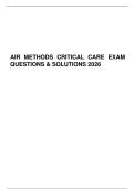 AIR METHODS CRITICAL CARE EXAM QUESTIONS & SOLUTIONS 2026