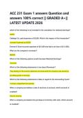 ACC 231 Exam 1 answers Question and &NewLine;answers 100&percnt; correct &vert;&vert; GRADED A&plus;&vert;&vert; &NewLine;LATEST UPDATE 2026 