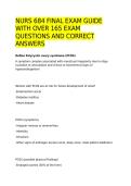 NURS 684 FINAL EXAM GUIDE WITH OVER 165 EXAM QUESTIONS AND CORRECT ANSWERS