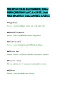 FISDAP MEDICAL EMERGENCIES EXAM&NewLine;PREP QUESTIONS AND ANSWERS 2026&NewLine;FULL SOLUTION GUARANTEED SUCCESS&NewLine;