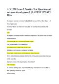 ACC 231 Exam 2 Practice Test Question and &NewLine;answers already passed &vert;&vert; LATEST UPDATE &NewLine;2026 