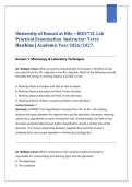 General Biology II Lab &lpar;BIO172L&rpar; Practical &ndash; University of Hawaii at Hilo &vert; Questions with Complete Solutions