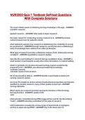 NUR3500 Quiz 1 Textbook Self-test Questions With Complete Solutions