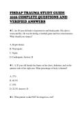 FISDAP TRAUMA STUDY GUIDE&NewLine;2026 COMPLETE QUESTIONS AND&NewLine;VERIFIED ANSWERS&NewLine;