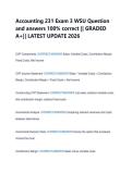 Accounting 231 Exam 3 WSU Question &NewLine;and answers 100&percnt; correct &vert;&vert; GRADED &NewLine;A&plus;&vert;&vert; LATEST UPDATE 2026 