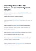 Accounting 231 Exam 4 Gill WSU &NewLine;Question and answers correctly solved &NewLine;2025&sol;2026 