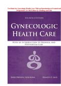 The Test Bank for Gynecologic Health Care with an Introduction to Prenatal and Postpartum Care&comma; 4th Edition by Kerri Durnell Schuiling and Frances E&period; Likis 