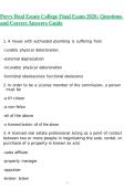 Perry Real Estate College Final Exam 2026&colon; Questions and Correct Answers Guide