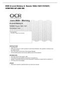 OCR A Level History A  Russia 1894&ndash;1941&lpar;Y219&sol;01&rpar; &NewLine;VERIFIED QP AND MS