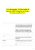 Project Management &lpar;PJM&rpar; Exam with all Correct & 100&percnt; Verified Answers &vert;Latest Version &vert;Already Graded A&plus;