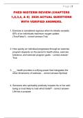 PHED MIDTERM REVIEW &lpar;CHAPTERS &NewLine;1&comma;2&comma;3&comma;4&comma; & 8&rpar;  2026 ACTUAL QUESTIONS &NewLine;WITH VERIFIED ANSWERS&period;