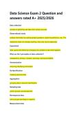 Data Science Exam 2 Question and &NewLine;answers rated A&plus; 2025&sol;2026