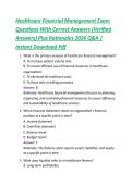 Healthcare Financial Management Exam Questions With Correct Answers &lpar;Verified Answers&rpar; Plus Rationales 2026 Q&A &vert; Instant Download PDF