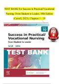 Knecht Success in Practical Vocational Nursing 8th Edition Test Bank &vert; Latest 2026 Verified Questions & Answers &vert; Complete Exam Prep