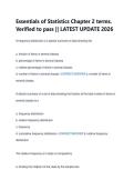 Essentials of Statistics Chapter 2 terms&period; &NewLine;Verified to pass &vert;&vert; LATEST UPDATE 2026 