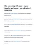KSU accounting 231 exam 2 review &NewLine;Question and answers correctly solved &NewLine;2025&sol;2026 