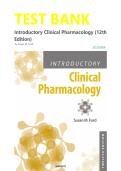 Test bank for Introductory Clinical Pharmacology &lpar;12th Edition&rpar; by Susan M&period; Ford &vert;&vert;ISBN 978-1975163730&vert;&vert;LATEST EDITION&period;&NewLine;