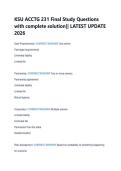 KSU ACCTG 231 EXAM 2 Question and &NewLine;answers 100&percnt; correct &vert;&vert; GRADED A&plus;&vert;&vert; &NewLine;LATEST UPDATE 2026 