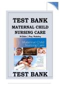 TEST BANK FOR MATERNAL CHILD NURSING CARE &NewLine;7TH EDITION BY SHANNON E&period; PERRY&comma; MARILYN J&period; &NewLine;HOCKENBERRY&comma; MARY CATHERINE CASHION &NewLine;CHAPTER 1-50 COMPLETE GUIDE LATEST UPDATE 