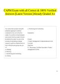 CAPM Exam with all Correct & 100&percnt; Verified Answers &vert;Latest Version &vert;Already Graded A&plus;