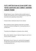 FLETC WRITTEN EXAM 60 EXAM SCRIPT 2026&NewLine;TESTED QUESTIONS AND CORRECT ANSWERS&NewLine;ALREADY PASSED