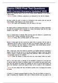 Topics CRES Final Test Questions with Correct Answers Updated 2026