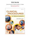 Test Bank for Clinical Procedures for Medical Assistants 11th Edition  by Kathy Bonewit-West &comma; Chapter 1-23 &vert; All Chapters