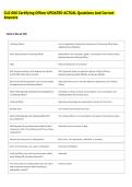 CLG 006 Certifying Officer UPDATED ACTUAL Questions And Correct &NewLine;Answers 