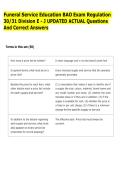 Funeral Service Education BAO Exam Regulation &NewLine;30&sol;31 Division E - J UPDATED ACTUAL Questions &NewLine;And Correct Answers 