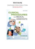 Test Bank for Clinical Procedures for Medical Assistants 10th Edition by Kathy Bonewit-West&comma; Chapter 1-23 &vert; All Chapters