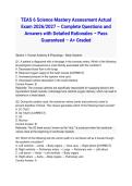 TEAS 6 Science Mastery Assessment Actual Exam 2026&sol;2027 &ndash; Complete Questions and Answers with Detailed Rationales &ndash; Pass Guaranteed &ndash; A&plus; Graded