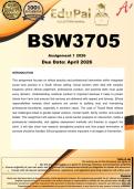 BSW3705 Assignment 1 &lpar;COMPLETE ANSWERS&rpar; 2026 - DUE 2026