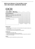 OCR A Level History A  The Cold War in Asia &NewLine;1945&ndash;1993&lpar;Y222&sol;01&rpar; VERIFIED QP AND MS