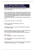 CRES LAW & Practice 3 Exam Questions with Correct Answers